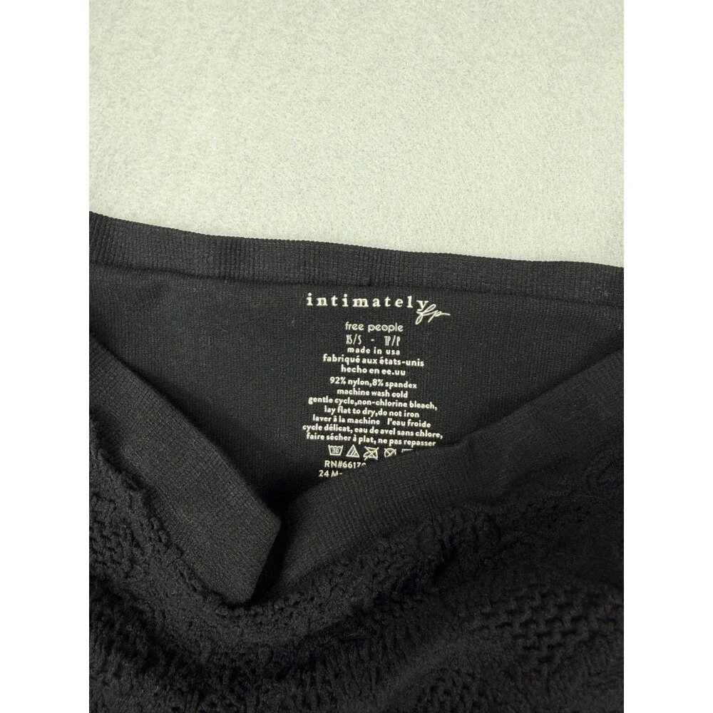 Free People Intimately 2 Piece Bundle XS Black Bodysuit & Bandeau Bra Set